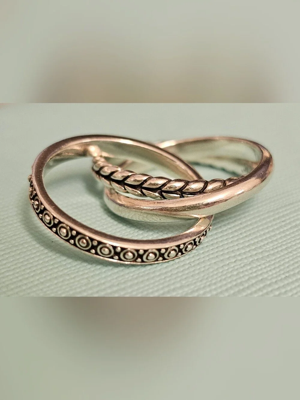925 STERLING SILVER Triple Ring SZ 5